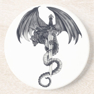 Drache-u. Klinge-Untersetzer Getränkeuntersetzer