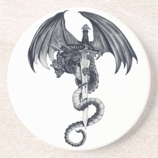 Drache-u. Klinge-Untersetzer Getränkeuntersetzer (Vorne)