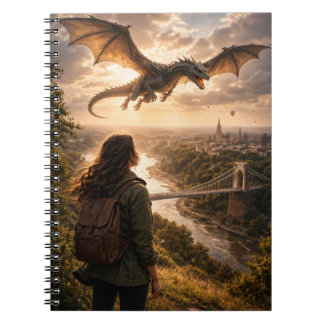 Drache über Clifton Suspension Bridge Notizblock
