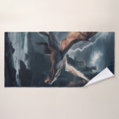 Drache über dem Schloss. Badehandtuch (Badehandtuch)