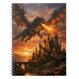 Drache über dem Schloss Duskfall Notizblock
