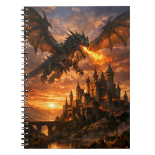 Drache über dem Schloss Duskfall Notizblock