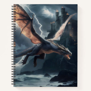 Drache über dem Schloss. Notizblock