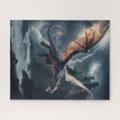 Drache über dem Schloss. Puzzle (Horizontal)