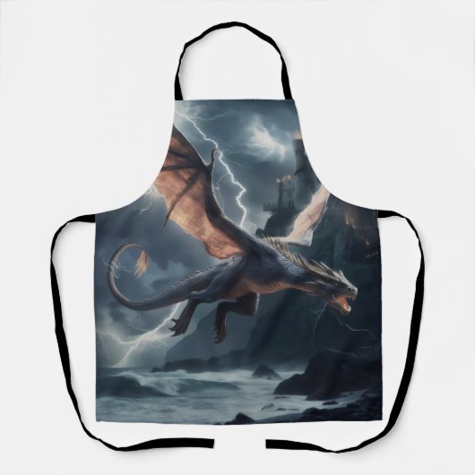 Drache über dem Schloss. Schürze (Vorderseite)