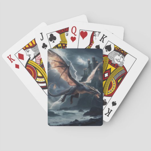Drache über dem Schloss. Spielkarten (Rückseite)