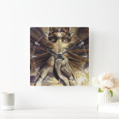 Drache-Uhr - William Blake - großer roter Drache Quadratische Wanduhr (Zuhause)