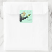 Drache und Affe Quadratischer Aufkleber (Tasche)