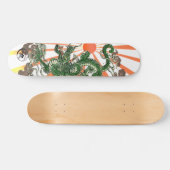Drache und aufstrebende Sonne Skateboard (Horizontal)