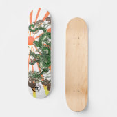 Drache und aufstrebende Sonne Skateboard (Vorderseite)