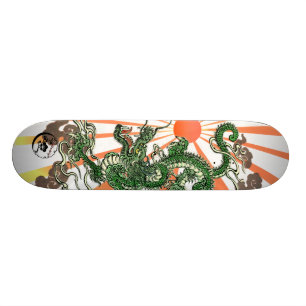 Drache und aufstrebende Sonne Skateboard