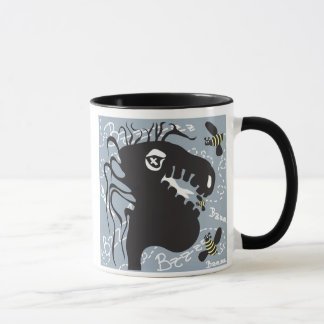 Drache und Biene 15oz. schwarze Griff-Tasse Tasse