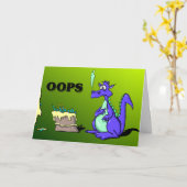 Drache und Cake Card Karte (Gelbe Blume)