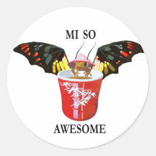 Drache und chinesische Schale Runder Aufkleber