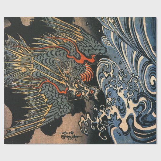 Drache und das Meer Geschenkpapier (Flach)
