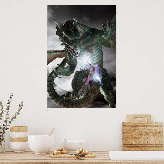 Drache und die Zauberin Poster (Küche)