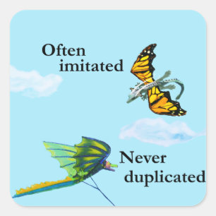 Drache und Drachen Quadratischer Aufkleber