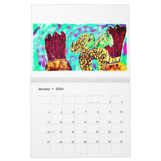 Drache und Edelsteine Kalender (Jan 2026)