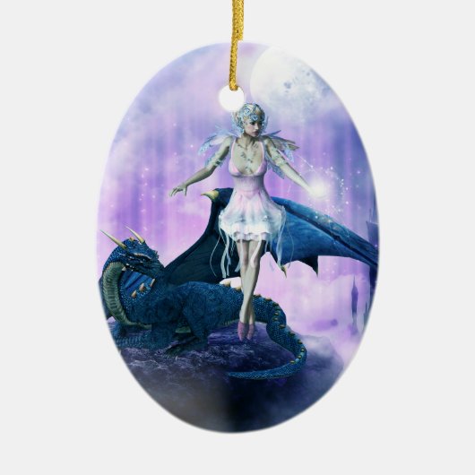 Drache und Fairy Keramikornament (Vorne)