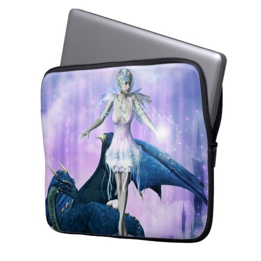 Drache und Fairy Laptopschutzhülle (Vorderseite Links)
