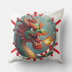 Drache und Feuer Wurfkissen Kissen