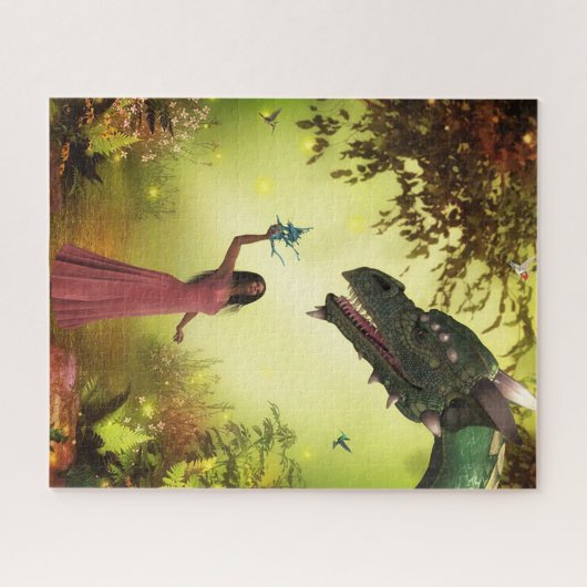Drache und Frauen Puzzle (Horizontal)