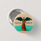 Drache und hölzerne Katze Button (Vorne & Hinten)