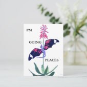 Drache und Kaktus Postkarte (Stehend Vorderseite)