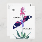 Drache und Kaktus Postkarte (Vorne/Hinten)