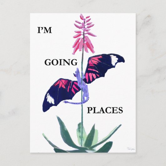 Drache und Kaktus Postkarte (Vorderseite)