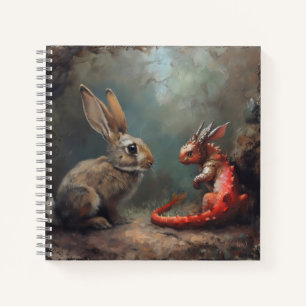 Drache und Kaninchen Fantasy Notizblock