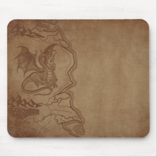 Drache und Karte Mousepad