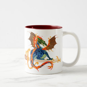 Drache und Klinge Zweifarbige Tasse