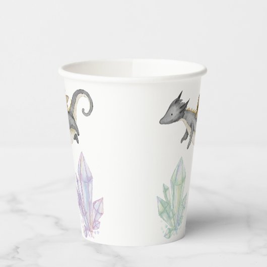 Drache und Kristall Pappbecher (Links)