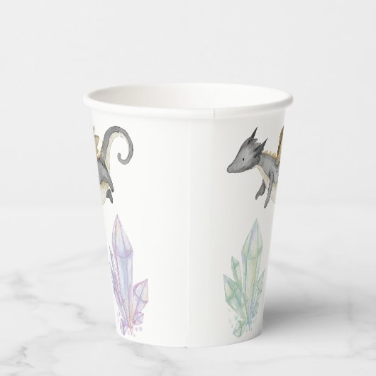 Drache und Kristall Pappbecher (Rechts)