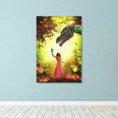 Drache und Mädchen Leinwanddruck (Insitu (Holzboden))