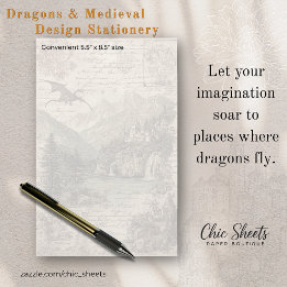 Drache und mittelalterlich inspiriertes Design  Briefpapier
