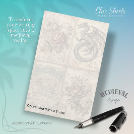 Drache und mittelalterlich inspiriertes Design Briefpapier