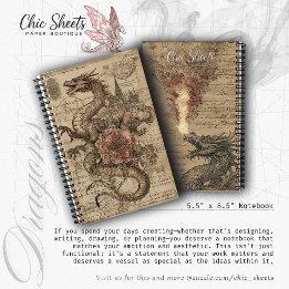 Drache und mittelalterliche Bildsprache 5,5"x8,5" Notizblock