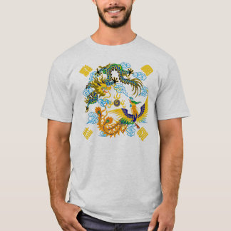 Drache und Phoenix-Chinesekunst T-Shirt