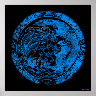 Drache und Phoenix-Druck Poster