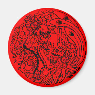 Drache und Phoenix-Magnet Magnet
