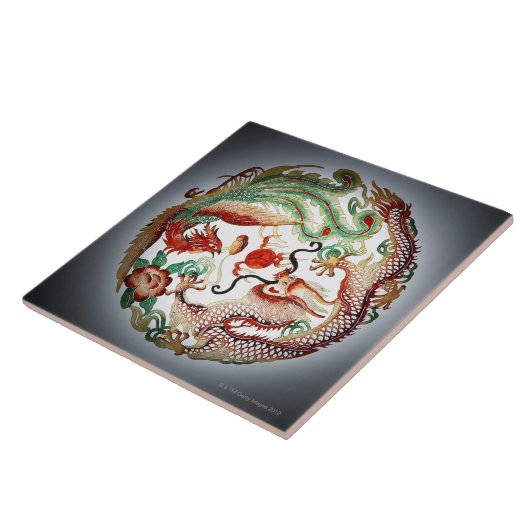 Drache und Phoenix-Schablone Fliese (Seite)