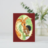 Drache und Prinzessin Postcard Postkarte (Stehend Vorderseite)