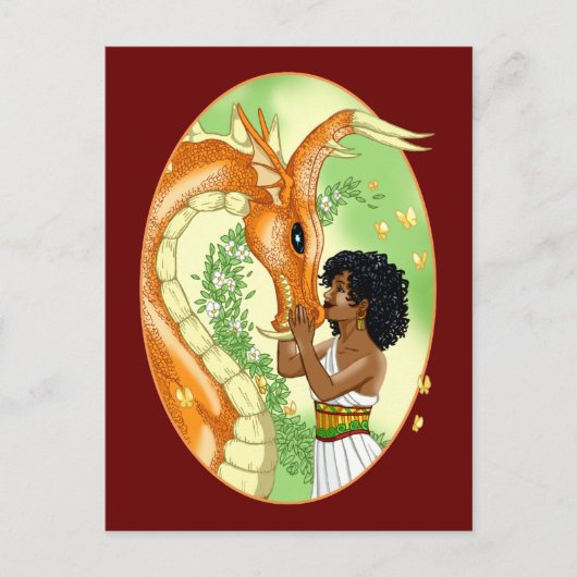 Drache und Prinzessin Postcard Postkarte (Vorderseite)