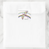 Drache und Regenbogen Quadratischer Aufkleber (Tasche)