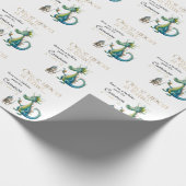 Drache und Ritter der klassischen Märchen Geschenkpapier (Ecke)