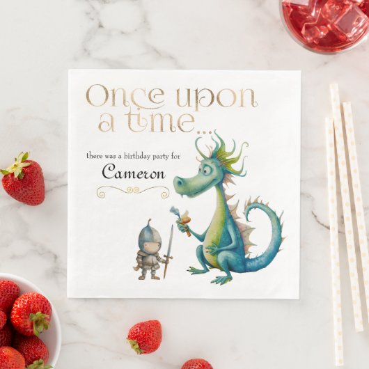 Drache und Ritter der klassischen Märchen Serviette (Beispiel)