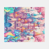 Drache und Schloss Fleecedecke (Vorderseite (Horizontal))