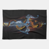 Drache und Schwert Geschirrtuch (Horizontal)